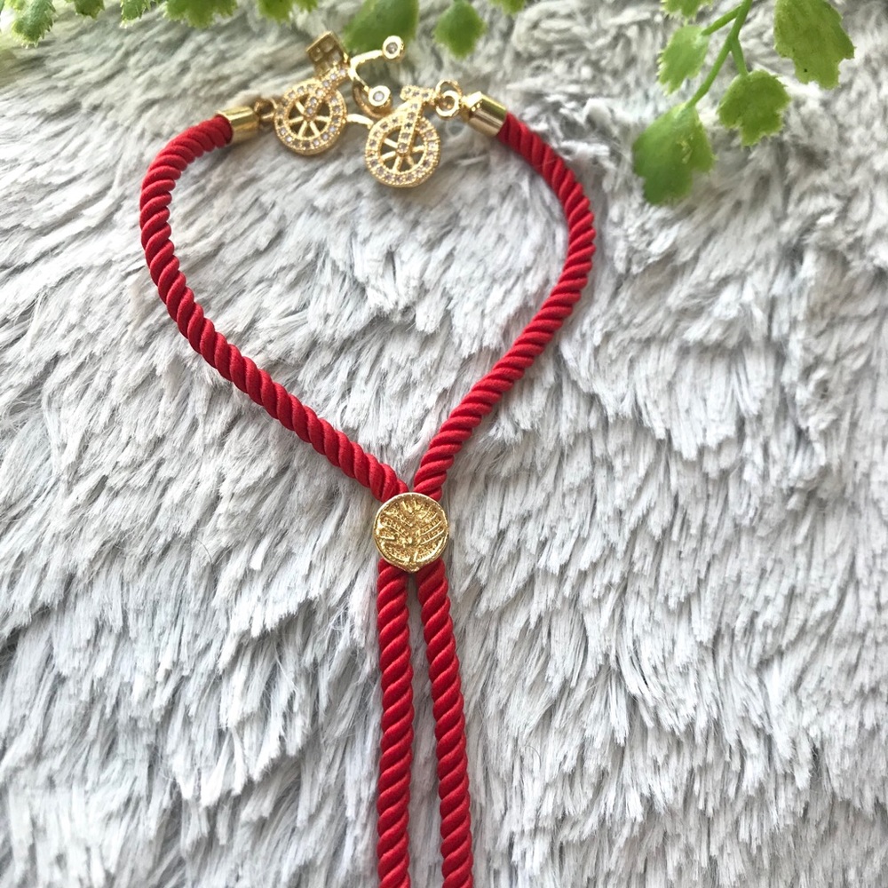 Handmade Gold Plated Bicycle Charm Bracelet